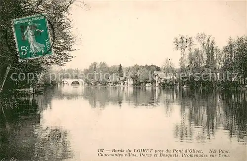 AK / Ansichtskarte Orleans_Loiret Bords du Loiret pres du Pont dOlivet Villas Parcs et Bosquets Promenades sur l eau Orleans_Loiret