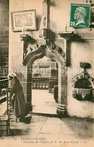 AK / Ansichtskarte Perros Guirec Interieur de lEglise de ND de la Clarte Perros Guirec