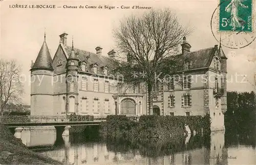 AK / Ansichtskarte Lorrez le Bocage Preaux Chateau du Comte de Segur Cour d Honneur Lorrez le Bocage Preaux