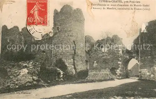 AK / Ansichtskarte Yevre le Chatel Tour dentree et murs denceinte du Manoir feodal dAmaury de Monfort 