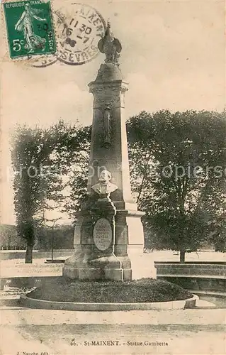 AK / Ansichtskarte Saint Maixent de Beugne Statue Gambetta Saint Maixent de Beugne