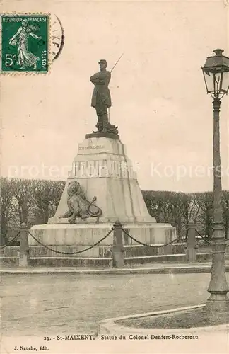 AK / Ansichtskarte Saint Maixent de Beugne Statue du Colonel Denfert Rochereau Saint Maixent de Beugne