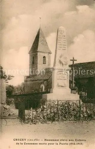 AK / Ansichtskarte Crecey sur Tille Monument aux morts pour la Patrie 1914 1918 Eglise Crecey sur Tille