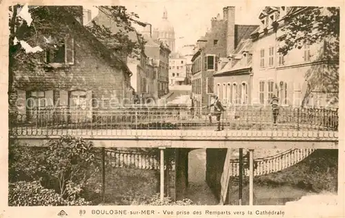 AK / Ansichtskarte Boulogne sur Mer Vue prise des remparts vers la cathedrale Boulogne sur Mer