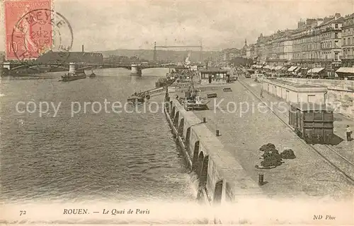 AK / Ansichtskarte Rouen Le Quai de Paris Rouen