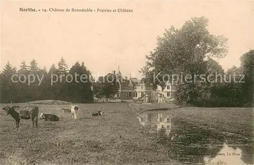 AK / Ansichtskarte Bonnetable Prairies et le chateau Schloss Bonnetable