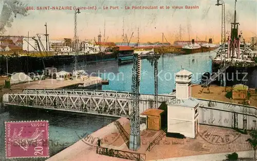 AK / Ansichtskarte Saint Nazaire_Loire Atlantique Port Pont roulant et le vieux bassin Saint Nazaire