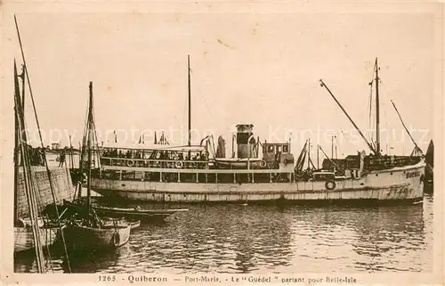 AK / Ansichtskarte Quiberon_Morbihan Port Maria Le Guedel partant pour Belle Isle Quiberon Morbihan