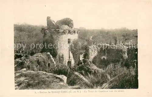AK / Ansichtskarte Tonquedec Ruines Tour du Guetteur vue de revers Tonquedec