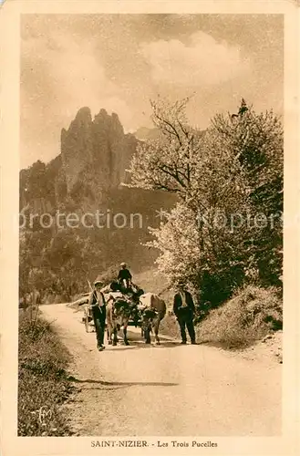 AK / Ansichtskarte Saint Nizier du Moucherotte Les Trois Pucelles Ochsenkarren Saint Nizier du Moucherotte