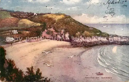 AK / Ansichtskarte Guernsey_Channel_Islands Panorama Bay Oilette Postcard 1666 Kuenstlerkarte Guernsey_Channel_Islands