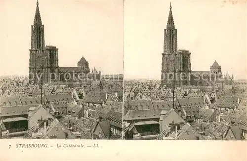 AK / Ansichtskarte Strasbourg_Alsace Cathedrale Stereokarte Strasbourg Alsace