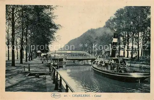 AK / Ansichtskarte Charleroi_Hainaut_Wallonie Canal Bateau Pont Charleroi_Hainaut
