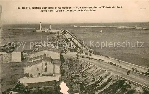 AK / Ansichtskarte Cette_Sete Station Balneaire et Climatique Entree du Port Jetee Saint Louis Avenue de la Corniche 