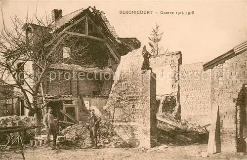 AK / Ansichtskarte Bergnicourt Ruines Grande Guerre Truemmer 1. Weltkrieg Bergnicourt