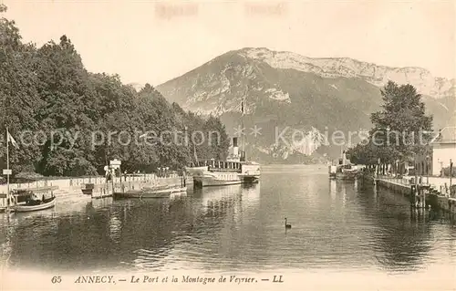 AK / Ansichtskarte Annecy_Haute Savoie Le Port et la Montagne de Veyrier Annecy Haute Savoie