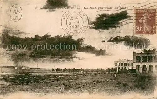 AK / Ansichtskarte Djibouti La Nuit par clair de Lune Djibouti