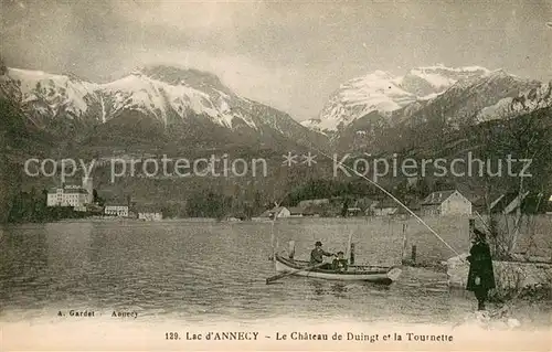 AK / Ansichtskarte Annecy_Haute Savoie Lac dAnnecy Le Chateau de Duingt et la Tournette Annecy Haute Savoie
