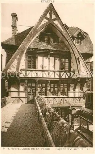 AK / Ansichtskarte Etretat Hostellerie de la Plage Facade XVe siecle Etretat