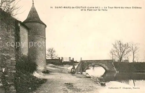 AK / Ansichtskarte Saint Mars de Coutais La tour nord du vieux chateau et pont sur le Tenu Saint Mars de Coutais