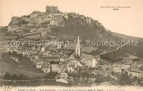 AK / Ansichtskarte Saint Flour_Cantal Vue generale La ville et le faubourg Vallee du Lander Saint Flour Cantal