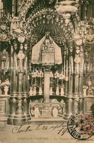 AK / Ansichtskarte Chartres_Eure_et_Loir La Vierge du Pilier Interieur de la Cathedrale Chartres_Eure_et_Loir