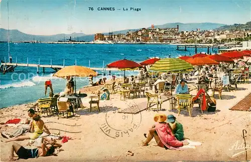 AK / Ansichtskarte Cannes_Alpes Maritimes La plage Cannes Alpes Maritimes