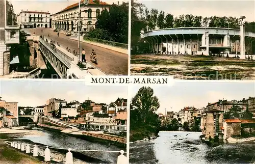 AK / Ansichtskarte Mont de Marsan Place du Marche Arenes Quais Confluent de la Douze et du Midou Mont de Marsan