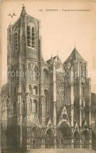 AK / Ansichtskarte Bourges Facade de la cathedrale Bourges