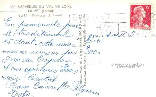 AK / Ansichtskarte Olivet_Loiret Paysage du Loiret Pont Olivet Loiret