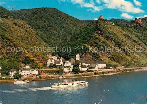 AK / Ansichtskarte Kamp Bornhofen Blick ueber den Rhein Burgen Die feindlichen Brueder Kloster Bornhofen Kamp Bornhofen