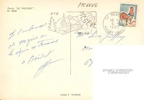 AK / Ansichtskarte Megeve Cercle Le Faucigny le Salon Megeve
