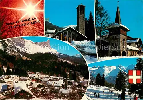 AK / Ansichtskarte Plateau_d_Assy Dorfansichten Kirche Wintersportplatz Alpen Plateau_d_Assy