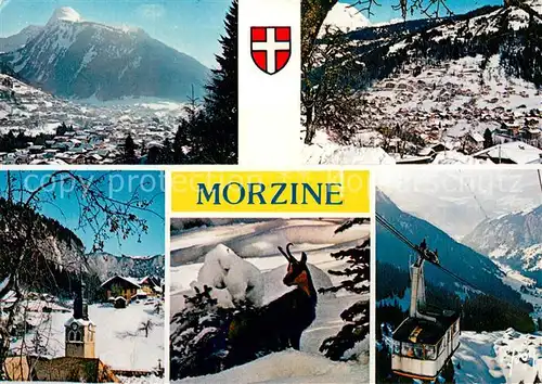 AK / Ansichtskarte Morzine Panorama Wintersportplatz Franzoesische Alpen Bergbahn Gemse Morzine