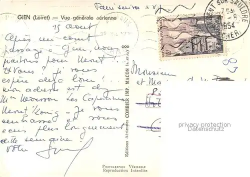 AK / Ansichtskarte Gien Vue aerienne Gien