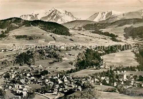 AK / Ansichtskarte Megeve Panorama et Massif du Mont Blanc Alpes Megeve