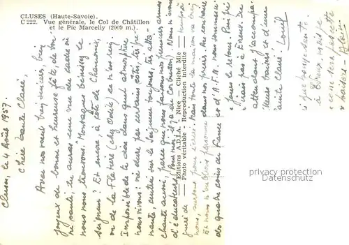 AK / Ansichtskarte Cluses Vue generale Col de Chatillon et Pic Marcelly Cluses