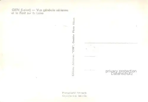 AK / Ansichtskarte Gien Pont sur la Loire vue aerienne Gien