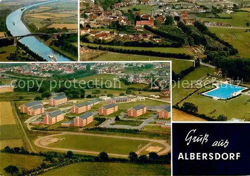 AK / Ansichtskarte Albersdorf_Holstein Nord Ostsee Kanal mit Gruenenthaler Hochbruecke Bad Fliegeraufnahme Bundeswehrkasernen Albersdorf_Holstein