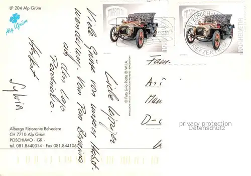 AK / Ansichtskarte Alp_Gruem Berghotel Restaurant Belvedere Fernsicht Alpenpanorama Alp_Gruem