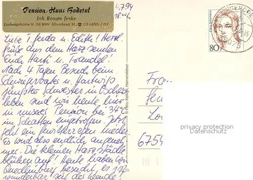 AK / Ansichtskarte Altenbrak_Harz Pension Haus Bodetal Gaestezimmer Freilufttheater Altenbrak Harz