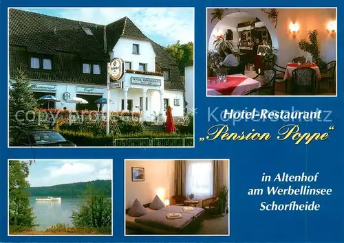 AK / Ansichtskarte Altenhof_Werbellinsee Hotel Restaurant Pension Poppe Gaststube Zimmer Werbellinsee Altenhof Werbellinsee