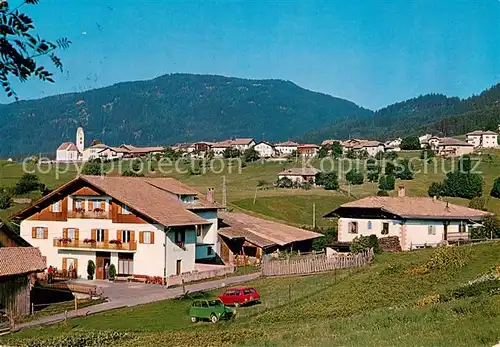 AK / Ansichtskarte Altrei_Suedtirol Heim Lochmann Ortsansicht mit Kirche Altrei Suedtirol