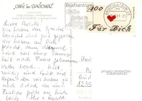 AK / Ansichtskarte Amelinghausen_Lueneburger_Heide Cafe im Speicher Freiterrasse Amelinghausen_Lueneburger