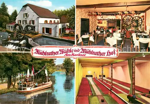 AK / Ansichtskarte Amern Muehlrather Muehle Muehlrather Hof Wasserrad Restaurant Kegelbahn Bootsfahrt Amern