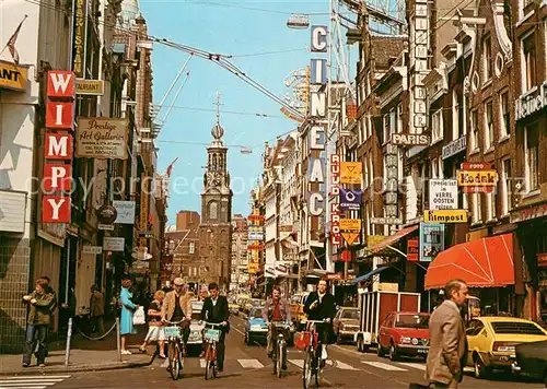 AK / Ansichtskarte Amsterdam_Niederlande Reguliersbreestraat met op de achtergang de Munttoren Amsterdam_Niederlande