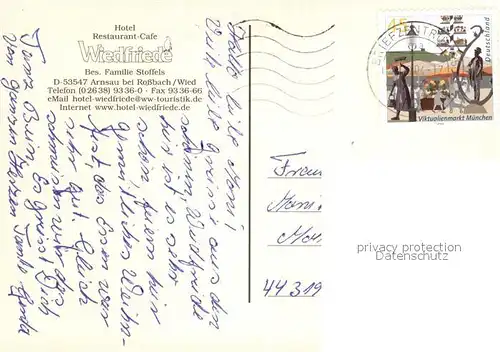 AK / Ansichtskarte Arnsau Hotel Restaurant Cafe Wiedfriede Kegelbahn Arnsau