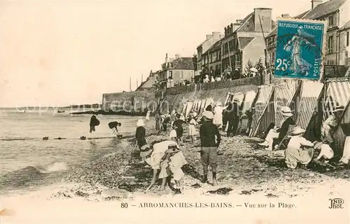 AK / Ansichtskarte Arromanches les Bains Vue sur la Plage Arromanches les Bains