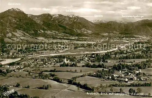 AK / Ansichtskarte Arzbach_Bad_Toelz Fliegeraufnahme mit Lenggries und Isartal Arzbach_Bad_Toelz