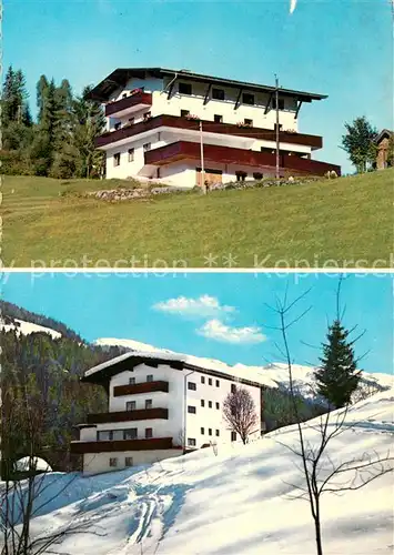 AK / Ansichtskarte Auffach Pension Haus Feldalm im Sommer und im Winter Auffach